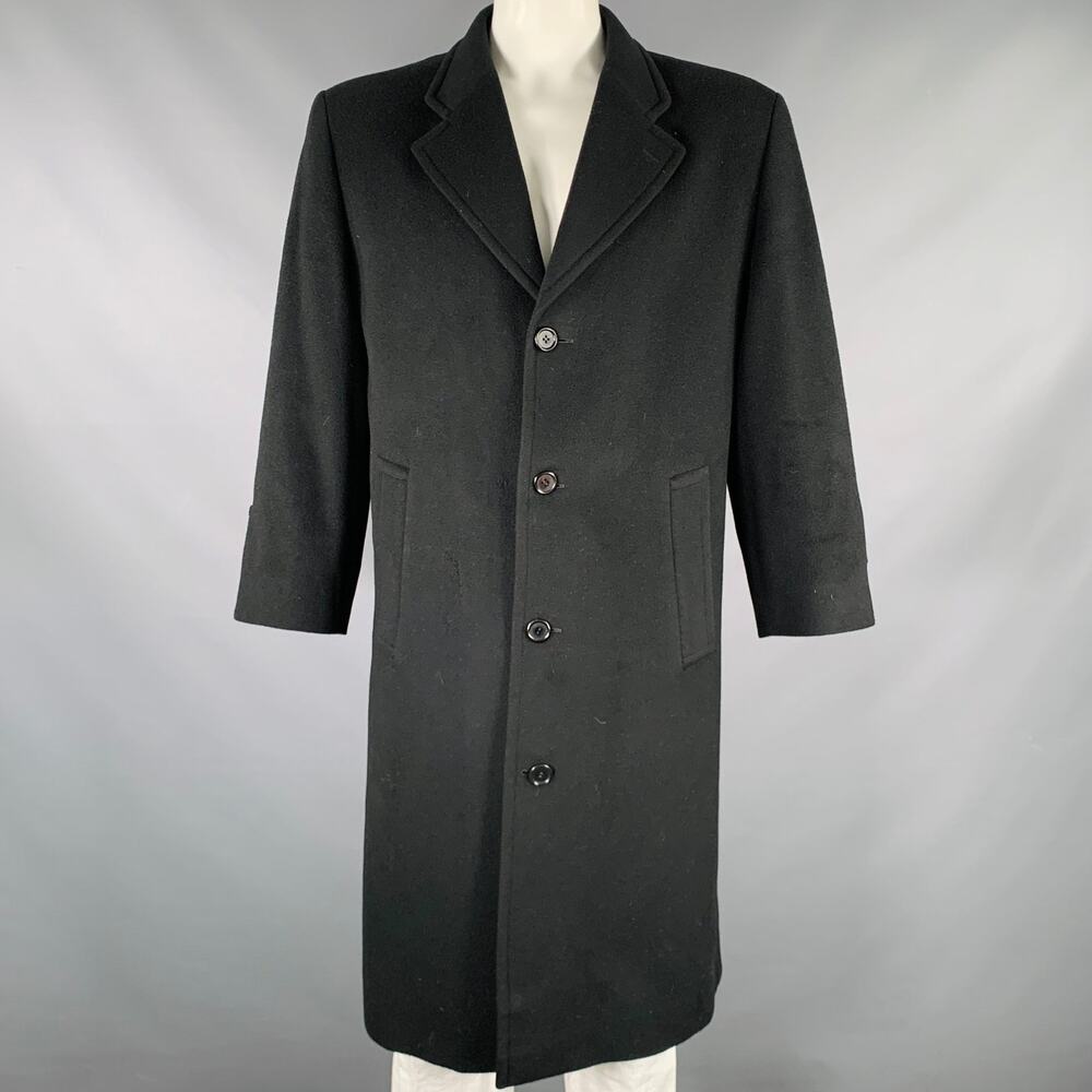 BILLY BLUE Size 48 Black Cashmere Single Breasted Coat